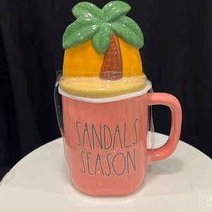 Rae Dunn Sandals Season Figural Mug with Topper Artisan Collection New